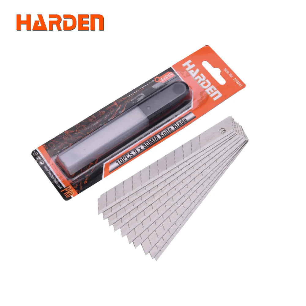 HARDEN 570341 10-Piece 9mm x 80mm Professional Snap-Off Knife Blades